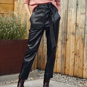 Aritzia high rise leather pants